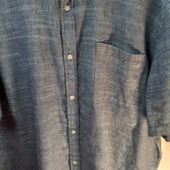 St. John’s Bay 30% Linen Classic Fit XXL Blue Business Casual Shirt Office Event - Picture 7 of 15